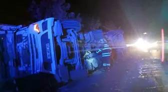 Hassa'da devrilen tırın sürücüsü yaralandı