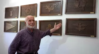 Emekli polis, ahşap hat sanatıyla evini adeta müzeye çevirdi