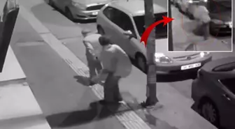 Genç kadın, yaşlı adamı yerde tekmeleyip öldüresiye dövdü