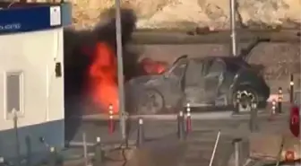 Şile Limanı'nda bir araç alevlere teslim oldu