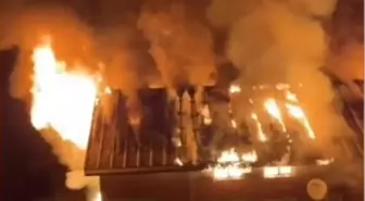 Yayla evi alev alev yandı