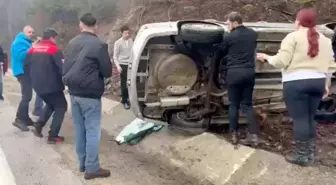 Bolu-Abant yolunda kontrolden çıkan araç, takla attı