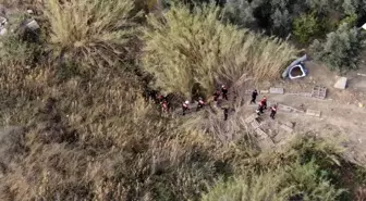 Sazlıkta gizlenen şahıs dron kamerasıyla yakalandı