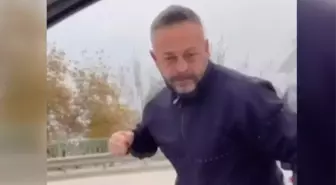 Trafikte takip edip sıkıştırdığı belediye meclis üyesinin otomobiline saldırdı; o anlar kamerada