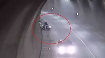 Amasya'da Motosiklet Kaza Yaptı, Sürücü Yara Almadı