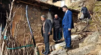 Sason'da yangın mağduru aileye destek