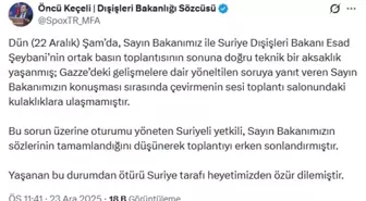 Dışişleri Sözcüsü Keçeli: Şam'daki toplantı teknik aksaklık nedeniyle erken sonlandırıldı