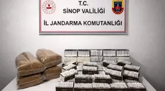 Sinop'ta kaçak tütün operasyonu: 20 kilo tütün, 10 bin adet makaron ele geçirildi