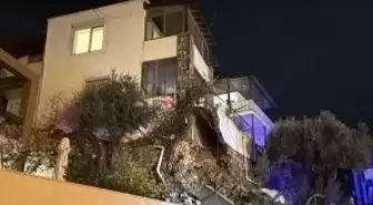 Bodrum'da sağanak; 1 evin istinat duvarı çöktü, yollar göle döndü