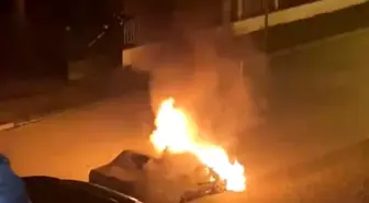 Bolu'da Tofaş otomobil alev alev yandı