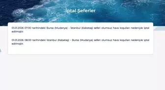 BUDO'nun 1 Ocak'taki 2 seferi iptal edildi