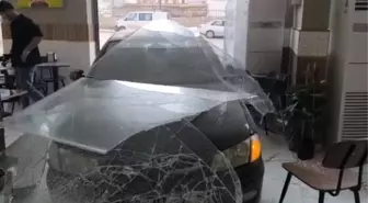 Kontrolden çıkan araç dönerciye girdi