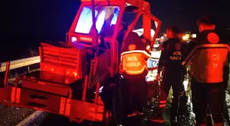 TIR'la çarpışan traktörün sürücüsü ağır yaralandı
