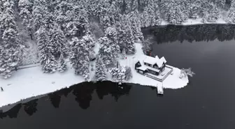 Gölcük Tabiat Parkı beyaz örtüyle kaplandı