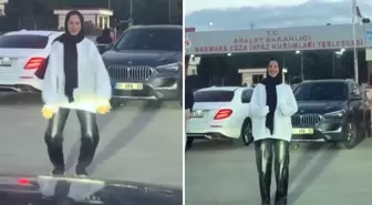 Kocasının tahliyesini beklerken yaptıklarıyla gündem oldu