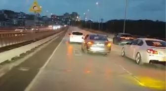 Arnavutköy'de düğün konvoyu ile trafiği yavaşlatıp havaya ateş açtılar