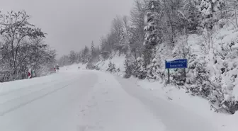 Bartın'da zirvede kar manzarası