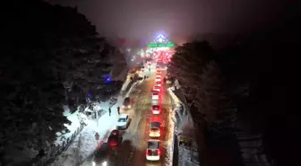 Beyaza bürünen Uludağ'da jandarmadan sıkı denetim