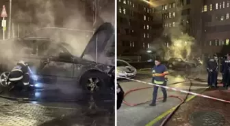 Hastane otoparkında korkutan yangın