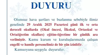 Kırşehir'de eğitime kar engeli