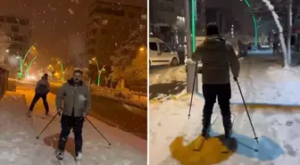 Görüntüler o ilin en işlek noktasından! Beyaz çileyi eğlenceye dönüştürdüler