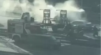 Bağcılar TEM Otoyolu'nda panelvan alev alev yandı