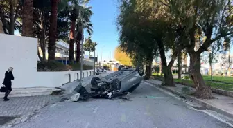 Bodrum'da takla atan araçtan burnu bile kanamadı çıktı