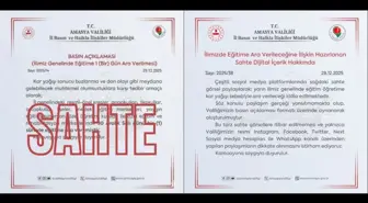 Amasya'da sahte 'kar tatili' paylaşımlarına yalanlama