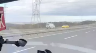 İstanbul Havalimanı yolunda ters yönde giden araç kamerada