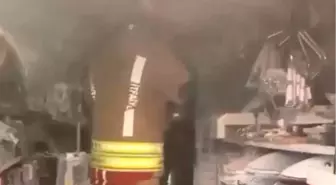 Motosiklet tamirhanesinde çıkan yangın söndürüldü