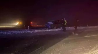 Muş'ta sis ve buzlanma kazaya neden oldu: Otomobil refüje çarptı