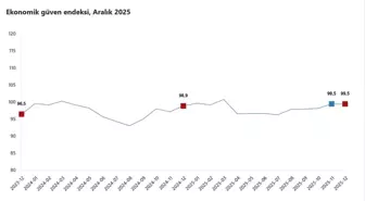 TÜİK: Ekonomik güven endeksi aralık ayında 99,5 değerini aldı