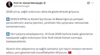 Sağlık Bakanı Memişoğlu: 2025/5 KPSS ve Sürekli İşçi Kurası ile atamalar tamamlandı