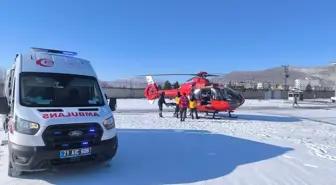 Diyarbakır'da ambulans helikopter ve paletli ambulans hasta bebek ile 1 çocuk için seferber oldu