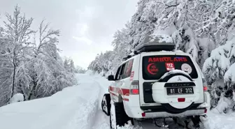 Düzce'de yaşlı hastaya paletli ambulans ulaştı