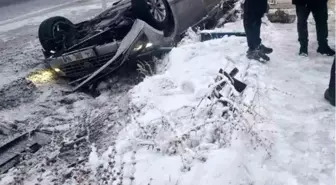 Nevşehir'de kontrolden çıkan otomobil takla attı: Kaza anı kamerada