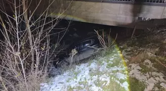 Bursa'da dere yatağına devrilen otomobilin sürücüsü yaralandı