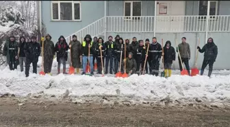 Çermik'te karla mücadale çalışması