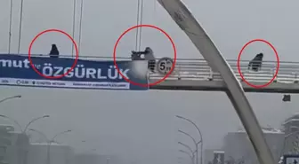 Üst geçitte kar topu atan çocukları yumruklayıp, yerde tekmeledi