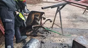 Isınmak için yaktığı ateşe tiner döken işçi yaralandı