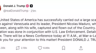 Trump, Venezuela'ya saldırıyı doğruladı: 'Maduro ve eşi ülkeden çıkarıldı'