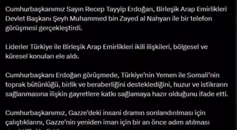 Cumhurbaşkanı Erdoğan, BAE Devlet Başkanı al Nahyan ile görüştü