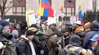 Duruşma öncesi Maduro ve eşinin serbest bırakılması için protesto