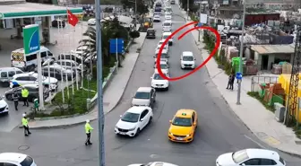 Büyükçekmece'de şerit ihlali yapan sürücülere dron destekli uygulama