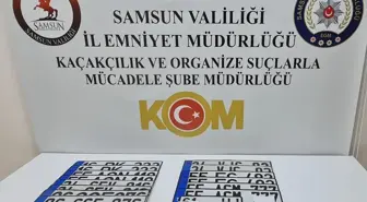 Samsun'da 15 sahte plaka ele geçirildi