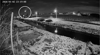 Samsun'da gök taşının düşme anı kamerada