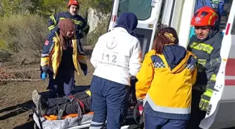 Denizli'de kontrolden çıkan traktör devrildi; 1 yaralı