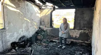 Depremde eşini ve evladını kaybeden kadın, ikinci kez felaketi yaşadığı yangında tüm birikimini ve yuvasını kaybetti