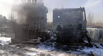 Yediemin otoparkında alkol yüklü tırlar yandı