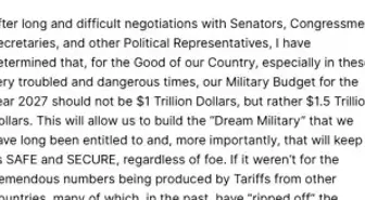 ABD Başkanı Trump: '2027 savunma bütçemizin 1 buçuk trilyon dolar olması gerektiğine karar verdim'